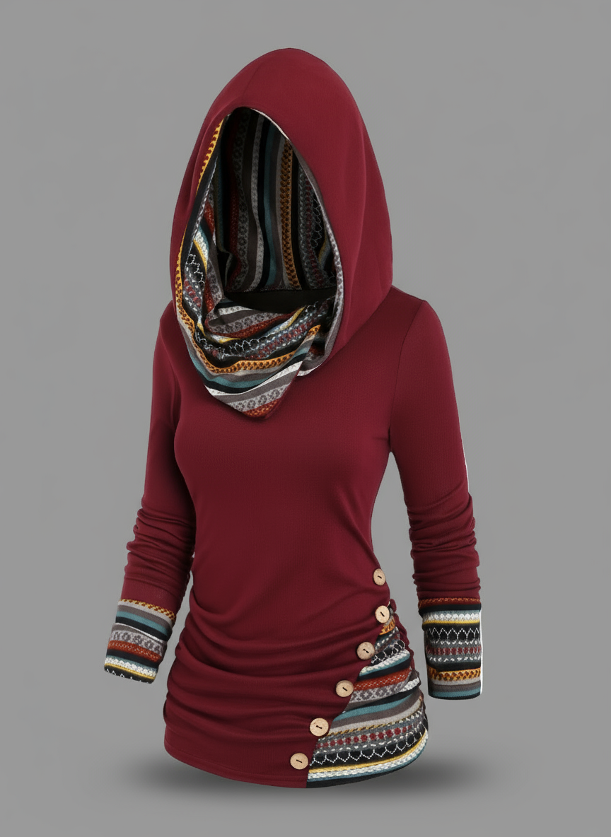 Amilene - スタイリッシュなカジュアルプルオーバーフーディ