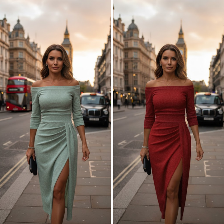 Evalora - エレガントカジュアルミディドレス