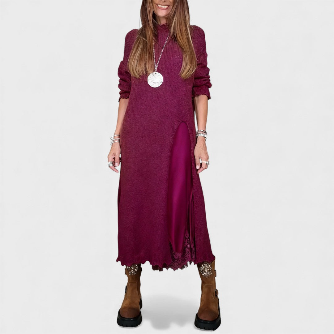 Abalyn - スタイリッシュカジュアルミディドレス